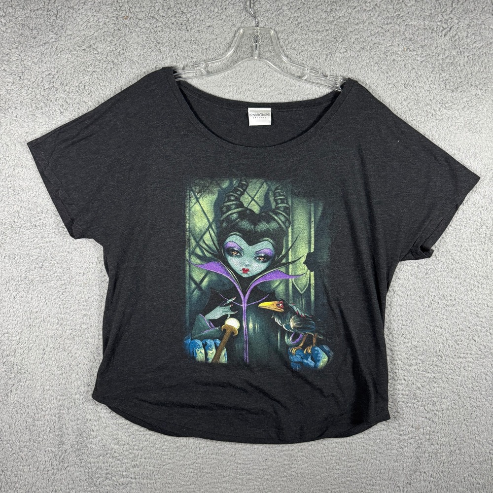 Disney WonderGround Gallery Maleficent Sleeping Beauty Tee Charcoal Grey XL